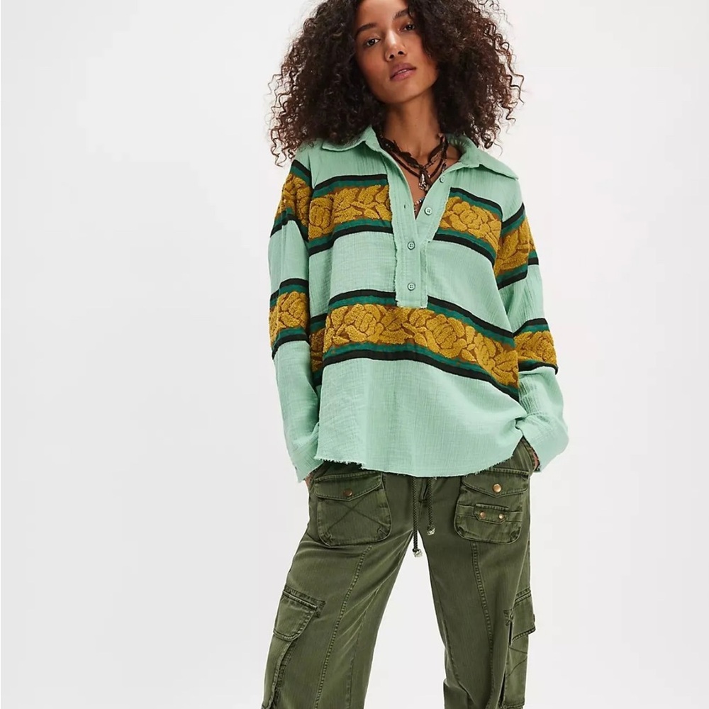 Free People Terry Rugby Pullover - Picture 4 of 6